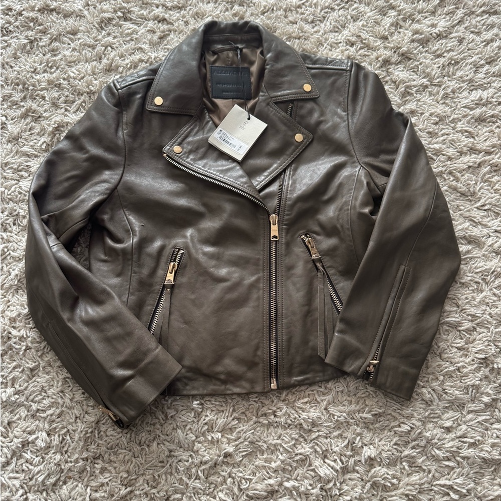 AllSaints Brown Leather Jacket